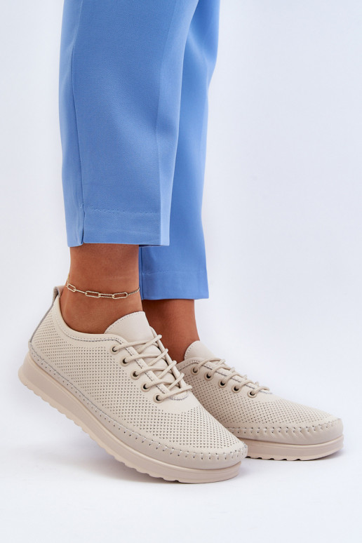 Sportiska stila apavi sieviešu puszābaki smilšu krāsas Lalnai Sportiska stila apavi sieviešu puszābaki smilšu krāsas Lalnai