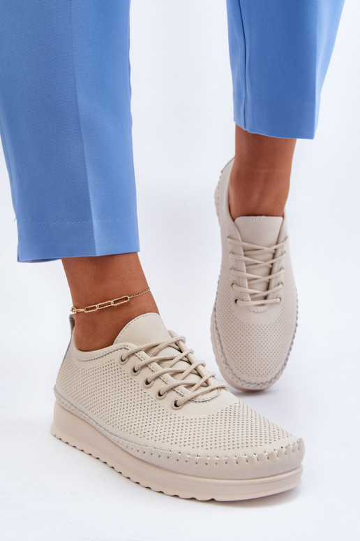 Sportiska stila apavi sieviešu puszābaki smilšu krāsas Lalnai Sportiska stila apavi sieviešu puszābaki smilšu krāsas Lalnai