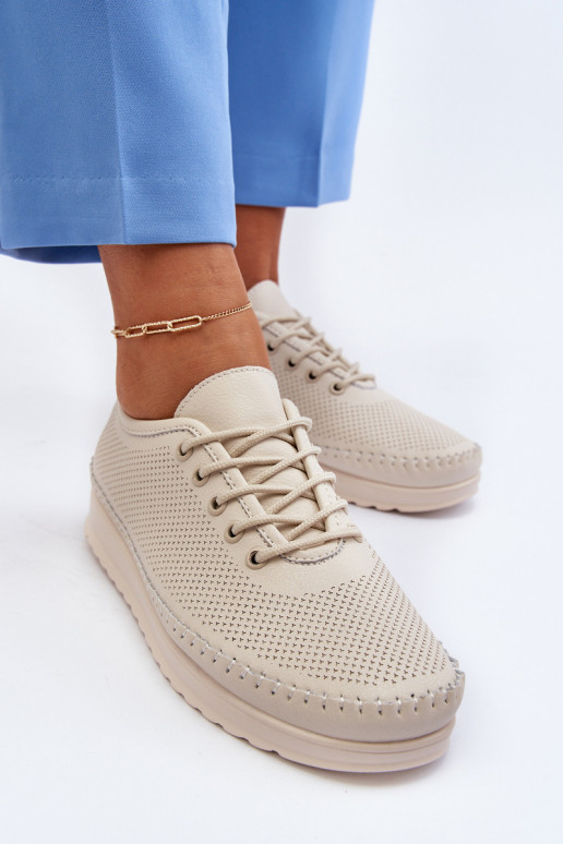 Sportiska stila apavi sieviešu puszābaki smilšu krāsas Lalnai Sportiska stila apavi sieviešu puszābaki smilšu krāsas Lalnai