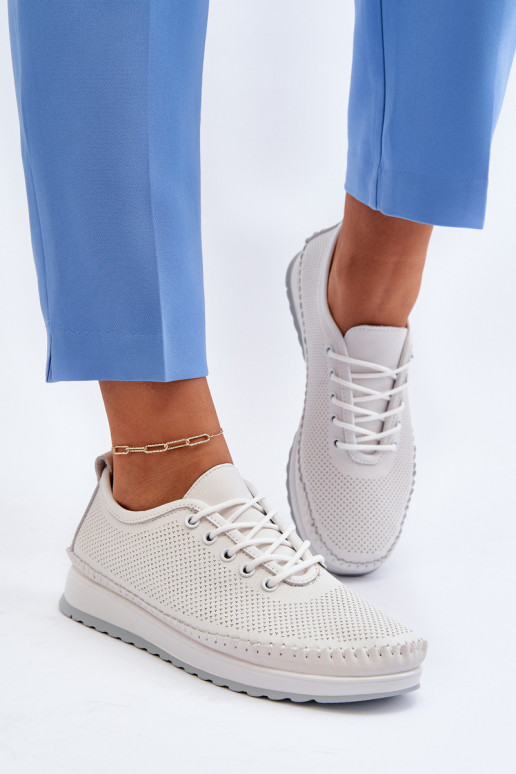 Sportiska stila apavi sieviešu puszābaki baltas krāsas Lalnai