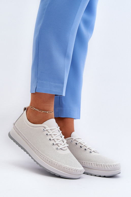 Sportiska stila apavi sieviešu puszābaki baltas krāsas Lalnai