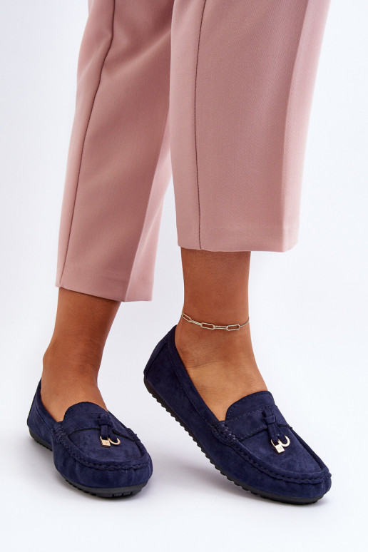 zamšādas Klasiska modeļa Mokasīni tumši zilas krāsas Ontala zamšādas Klasiska modeļa Mokasīni tumši zilas krāsas Ontala