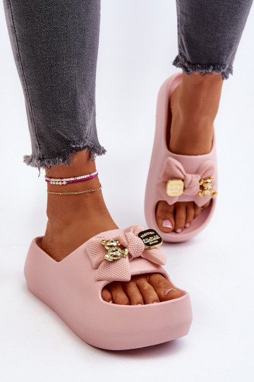 Vieglas čības uz pirksta sieviešu čības ar bantītēm Rozā krāsas Salessa 2