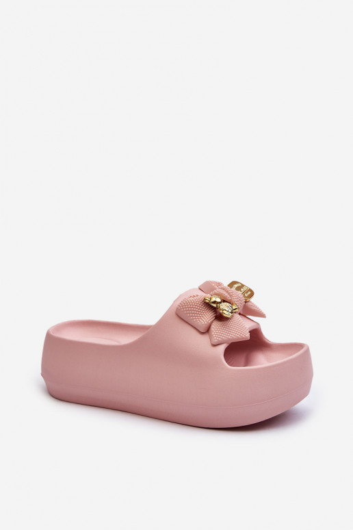 Vieglas čības uz pirksta sieviešu čības ar bantītēm Rozā krāsas Salessa Vieglas čības uz pirksta sieviešu čības ar bantītēm Rozā krāsas Salessa