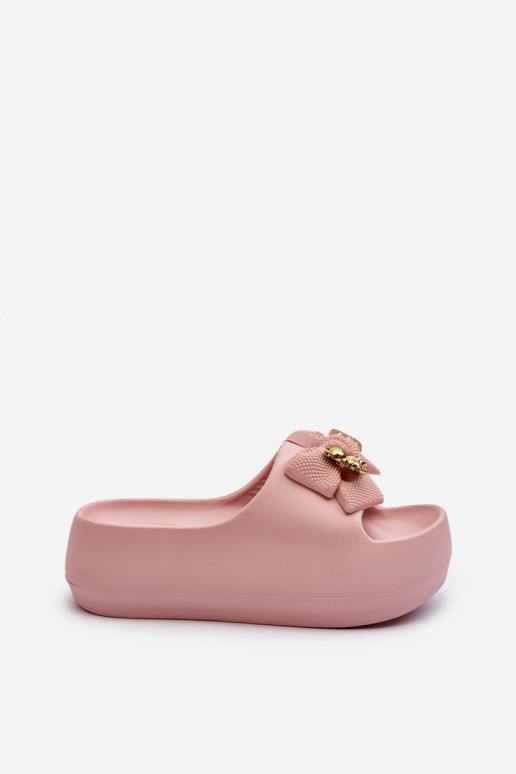 Vieglas čības uz pirksta sieviešu čības ar bantītēm Rozā krāsas Salessa Vieglas čības uz pirksta sieviešu čības ar bantītēm Rozā krāsas Salessa