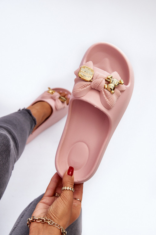 Vieglas čības uz pirksta sieviešu čības ar bantītēm Rozā krāsas Salessa Vieglas čības uz pirksta sieviešu čības ar bantītēm Rozā krāsas Salessa