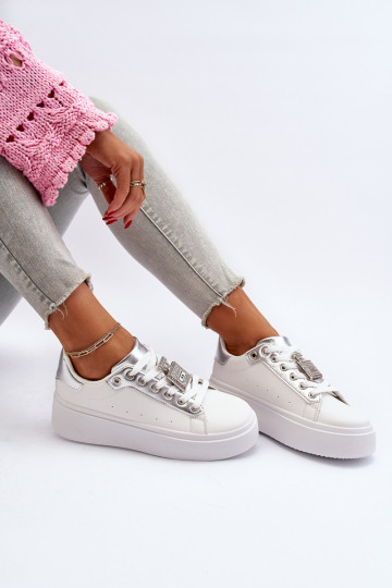 Sneakers modeļa apavi   ar ornamentiem baltas krāsas Celedria 2