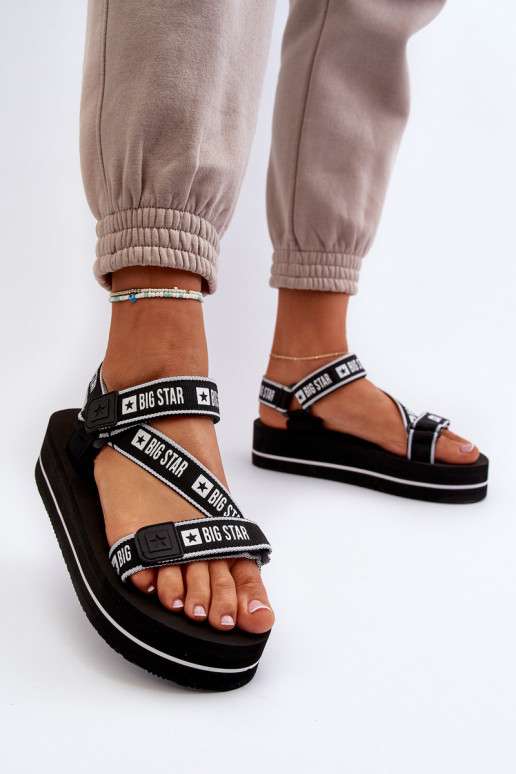 Sieviešu basenes ar platformu Big Star NN274A525 melnas krāsas Sieviešu basenes ar platformu Big Star NN274A525 melnas krāsas