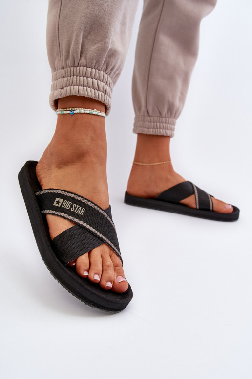 sieviešu čības Big Star NN274A059 melnas krāsas sieviešu čības Big Star NN274A059 melnas krāsas