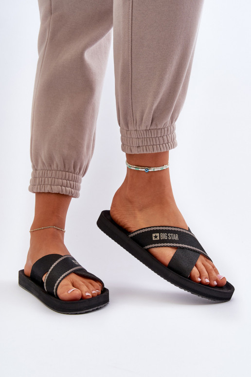 sieviešu čības Big Star NN274A059 melnas krāsas sieviešu čības Big Star NN274A059 melnas krāsas