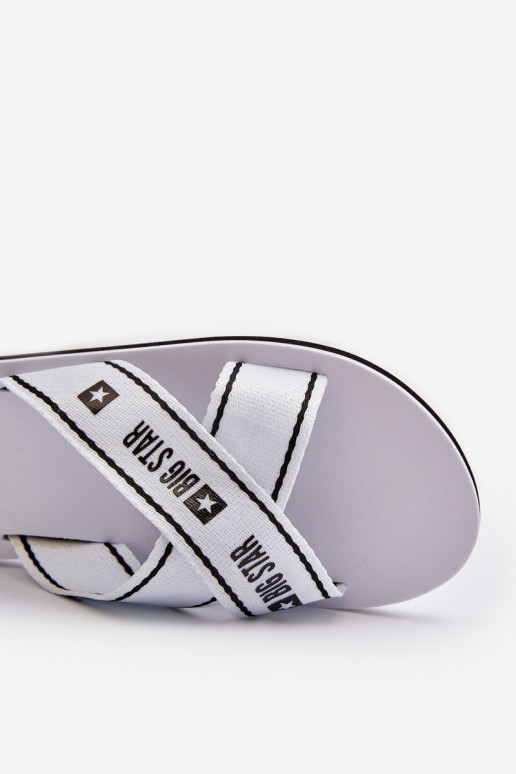 sieviešu čībasVieglas čības uz pirkstaj Podeszwie Big Star NN274A509 baltas krāsas sieviešu čībasVieglas čības uz pirkstaj Podeszwie Big Star NN274A509 baltas krāsas