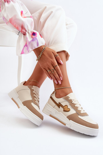 Sneakers modeļa apavi   ar platformu smilšu krāsas Zeparine 2