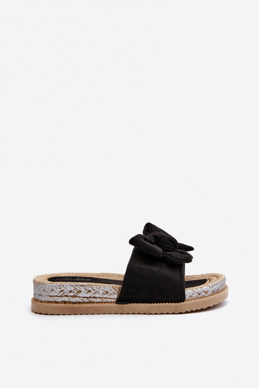 Čības ar platformu ar bantītēm melnas krāsas Aflia Čības ar platformu ar bantītēm melnas krāsas Aflia