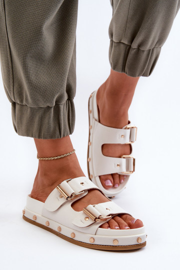 sieviešu čības ar platformu Big Star NN274081 baltas krāsas