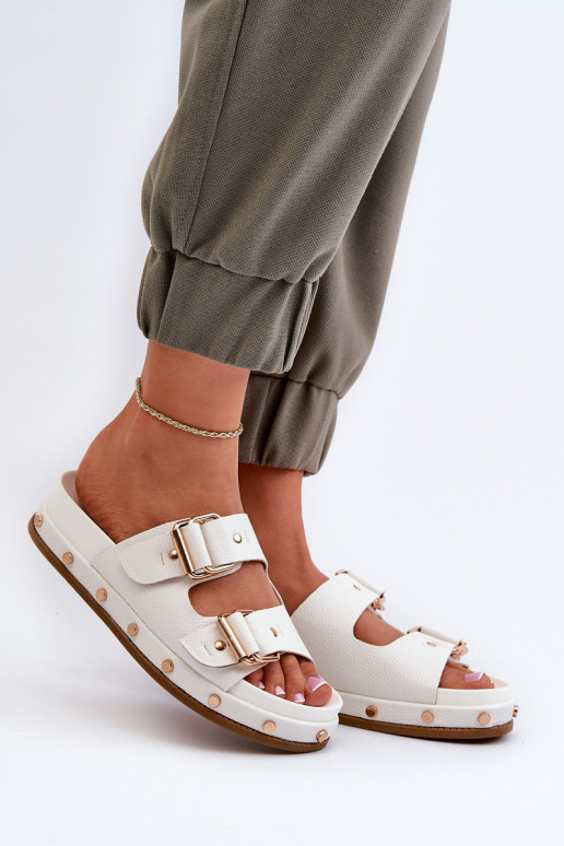 sieviešu čības ar platformu Big Star NN274081 baltas krāsas sieviešu čības ar platformu Big Star NN274081 baltas krāsas