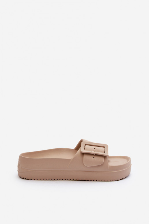 Vieglas čības ar platformu ar sprādzēm Big Star NN274A666 smilšu krāsas Vieglas čības ar platformu ar sprādzēm Big Star NN274A666 smilšu krāsas