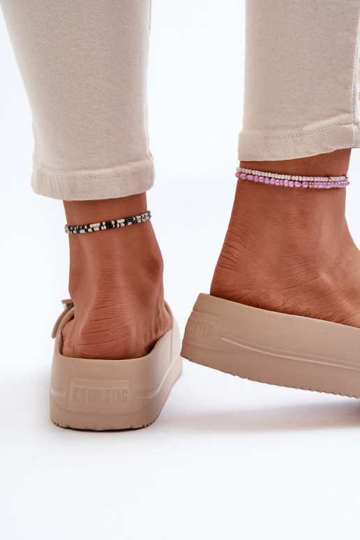 Vieglas čības ar platformu ar sprādzēm Big Star NN274A666 smilšu krāsas Vieglas čības ar platformu ar sprādzēm Big Star NN274A666 smilšu krāsas