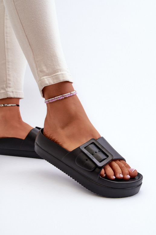 Vieglas čības ar platformu ar sprādzēm Big Star NN274A662 melnas krāsas Vieglas čības ar platformu ar sprādzēm Big Star NN274A662 melnas krāsas