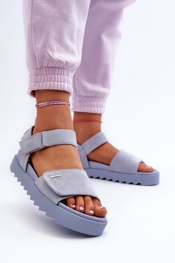 Zamšādas basenes ar platformu Big Star NN274706 Zilas krāsas