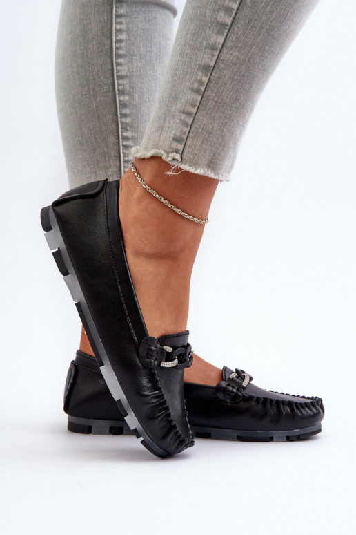 sieviešu mokasīni ar ornamentiem melnas krāsas S.Barski LR339 sieviešu mokasīni ar ornamentiem melnas krāsas S.Barski LR339