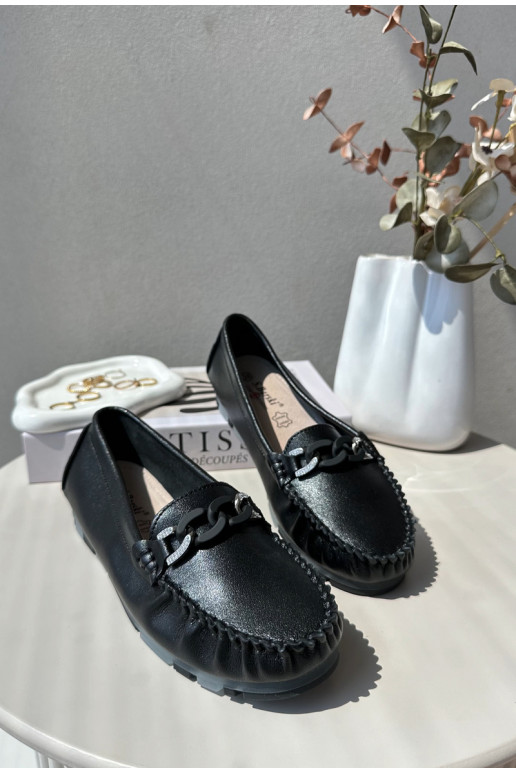 sieviešu mokasīni ar ornamentiem melnas krāsas S.Barski LR339 sieviešu mokasīni ar ornamentiem melnas krāsas S.Barski LR339