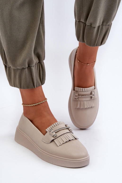 sieviešu mokasīni   ar platformu smilšu krāsas S.Barski LR590