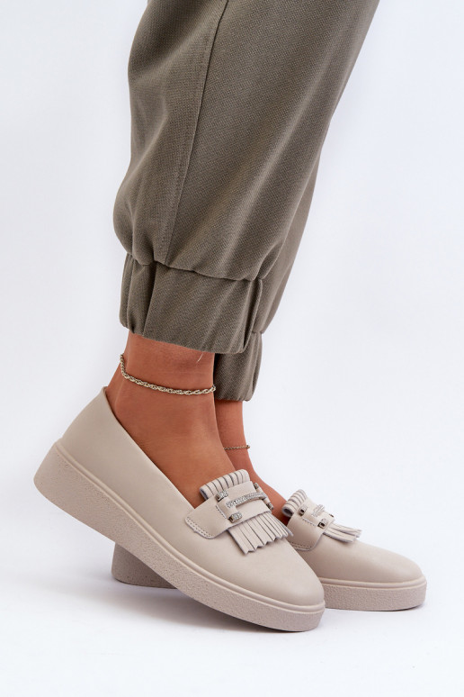 sieviešu mokasīni   ar platformu smilšu krāsas S.Barski LR590