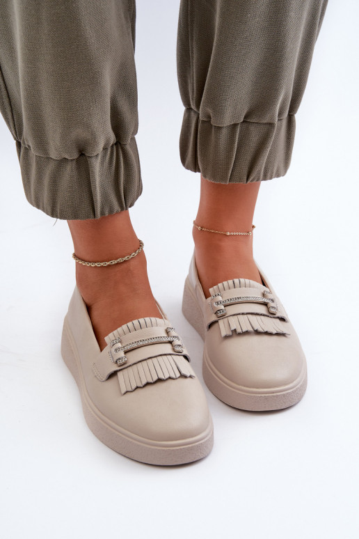 sieviešu mokasīni   ar platformu smilšu krāsas S.Barski LR590