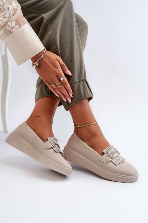 sieviešu mokasīni   ar platformu smilšu krāsas S.Barski LR590