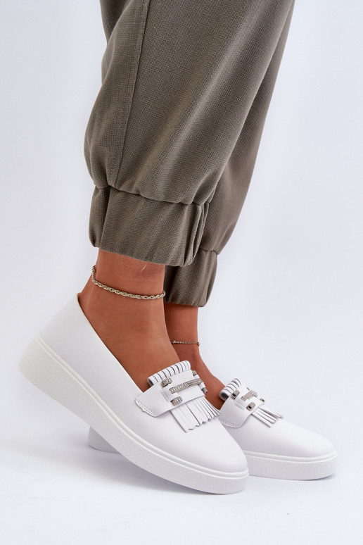 sieviešu mokasīni   ar platformu baltas krāsas S.Barski LR590 sieviešu mokasīni   ar platformu baltas krāsas S.Barski LR590