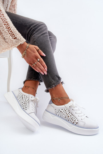 Sneakers modeļa apavi   ar platformu   baltas krāsas Peilaeno 2