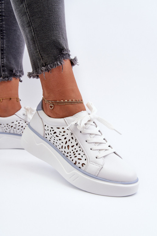 Sneakers modeļa apavi   ar platformu   baltas krāsas Peilaeno