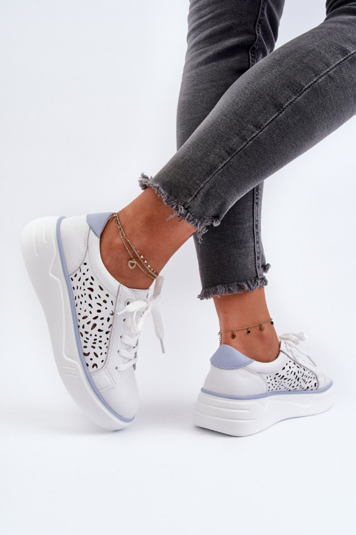 Sneakers modeļa apavi   ar platformu   baltas krāsas Peilaeno