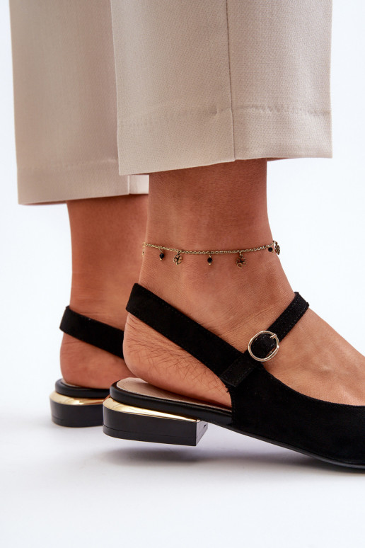 Balerīnas    Apavi ar spicu purngalu Sergio Leone SK831 melnas krāsas