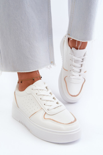 Sneakers modeļa apavi ar platformu baltas krāsas Tessama