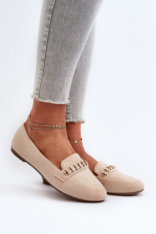 Spīdīgi mokasīni    smilšu krāsas Aredilla