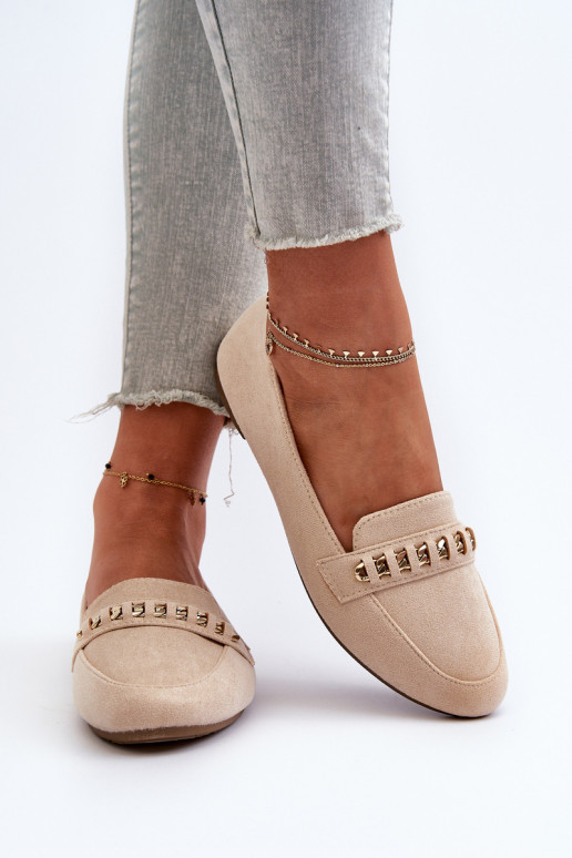 Spīdīgi mokasīni    smilšu krāsas Aredilla