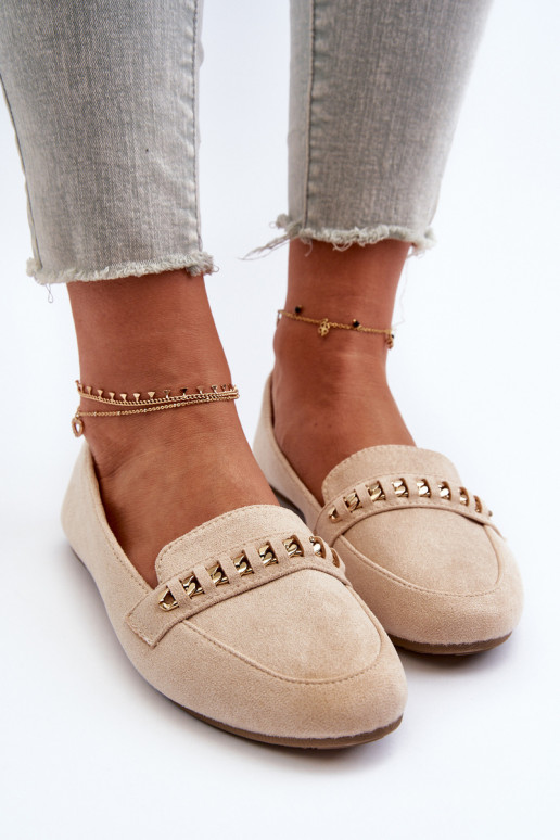Spīdīgi mokasīni    smilšu krāsas Aredilla