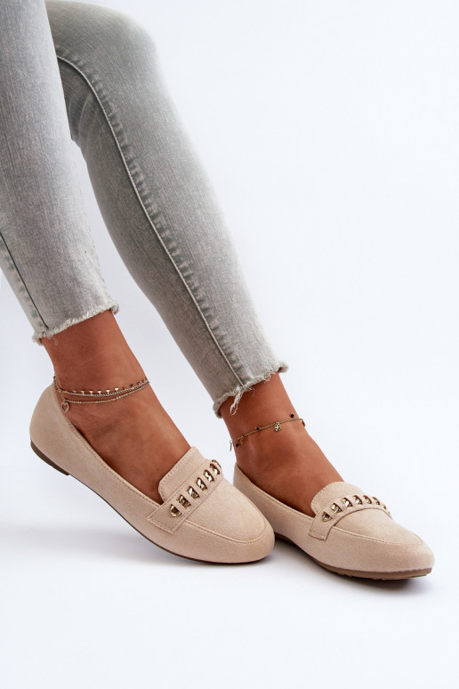Spīdīgi mokasīni    smilšu krāsas Aredilla