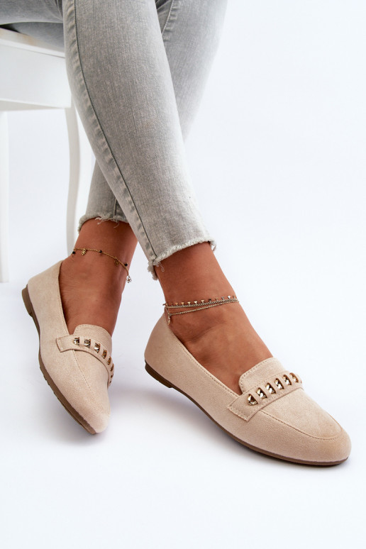 Spīdīgi mokasīni    smilšu krāsas Aredilla