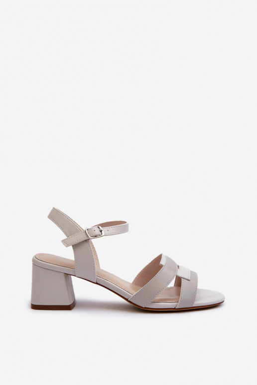 Sieviešu basenes ar papēdi no eko ādas Sergio Leone SK894 Pelēkas krāsas