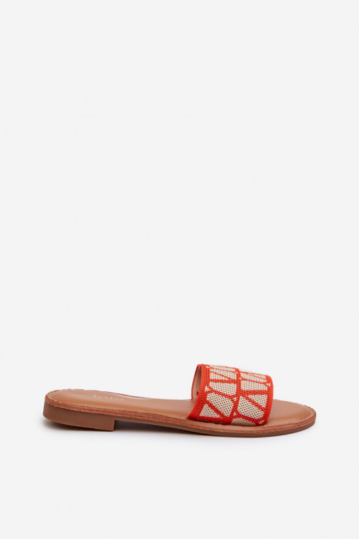 sieviešu čības ar platiem papēžiem oranžas krāsas Traivea sieviešu čības ar platiem papēžiem oranžas krāsas Traivea