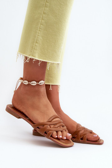 sieviešu čības Eko   ar platiem papēžiem brūnas krāsas Moldela 2