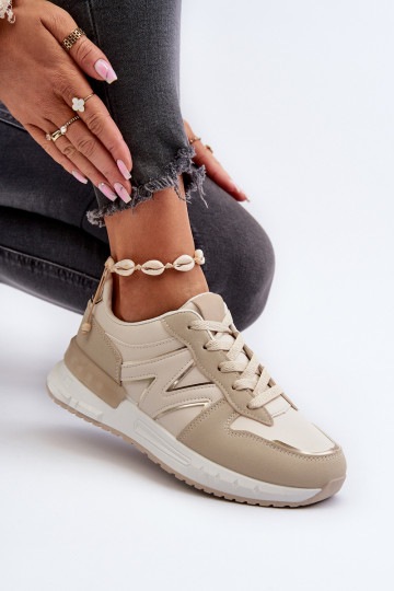 Sneakers modeļa apavi   no eko ādas smilšu krāsas Kaimans 2