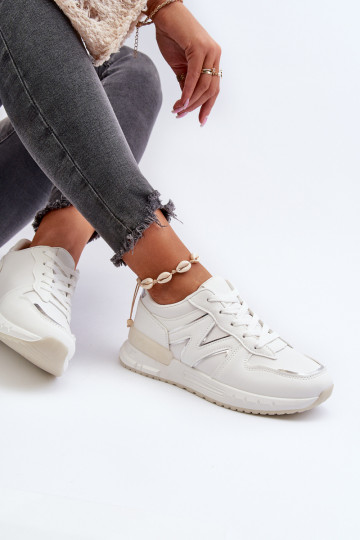 Sneakers modeļa apavi   no eko ādas baltas krāsas Kaimans 2
