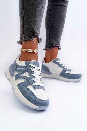 Džinsa auduma Sneakers modeļa apavi   no eko ādas Zilas krāsas Kaimans 2