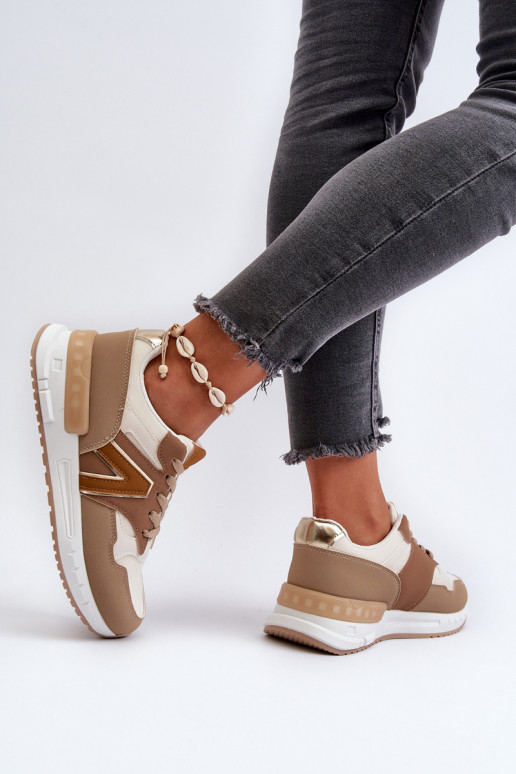 Sneakers modeļa apavi   no eko ādas brūnas krāsas Vinelli