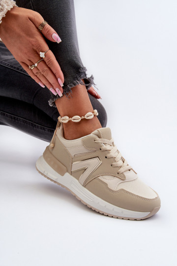 Sneakers modeļa apavi   no eko ādas smilšu krāsas Vinelli 2