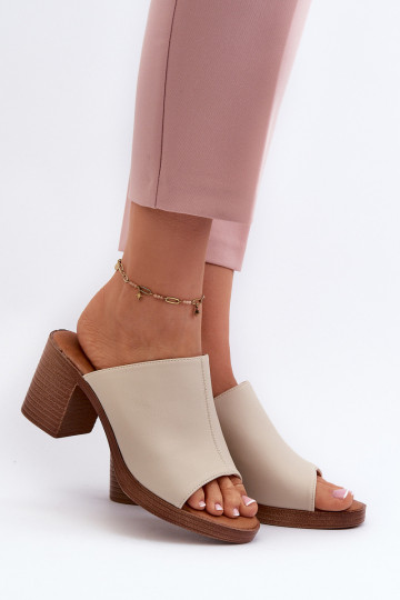 Eleganta stila  sieviešu čības ar papēdi smilšu krāsas Varnila 2