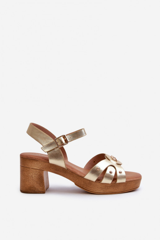 Sieviešu basenes ar papēdi no eko ādas Zelta krāsas Assames Sieviešu basenes ar papēdi no eko ādas Zelta krāsas Assames